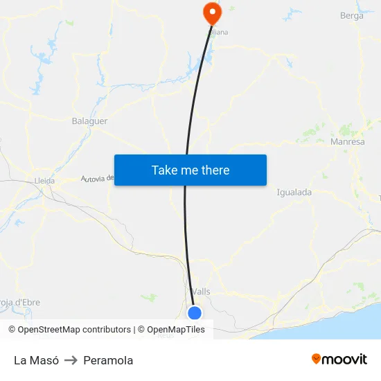 La Masó to Peramola map