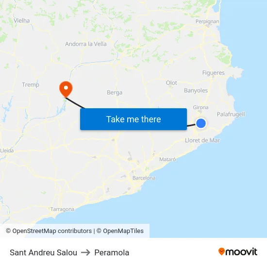 Sant Andreu Salou to Peramola map