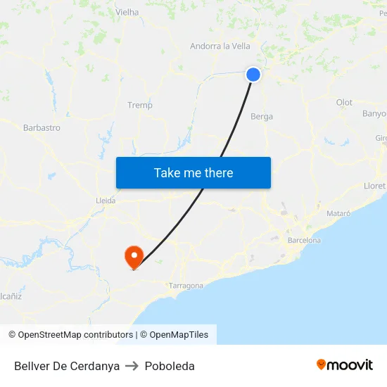 Bellver De Cerdanya to Poboleda map