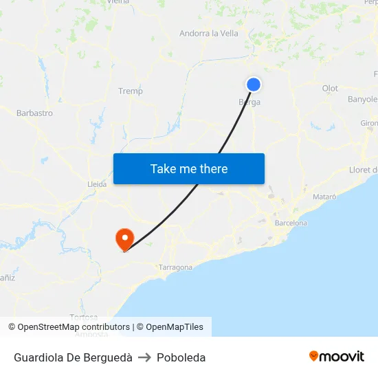 Guardiola De Berguedà to Poboleda map