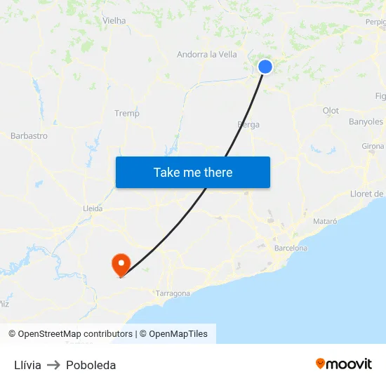 Llívia to Poboleda map