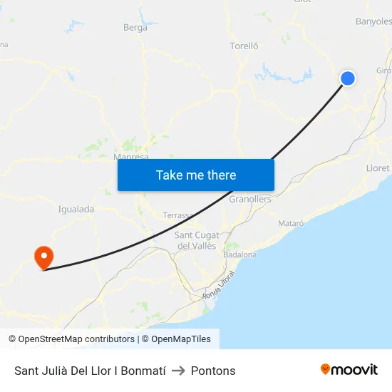 Sant Julià Del Llor I Bonmatí to Pontons map