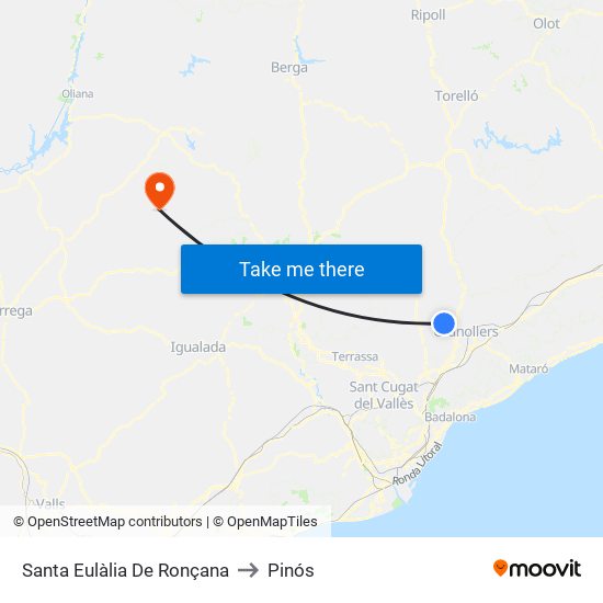 Santa Eulàlia De Ronçana to Pinós map