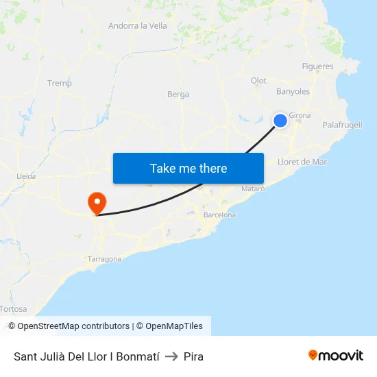 Sant Julià Del Llor I Bonmatí to Pira map