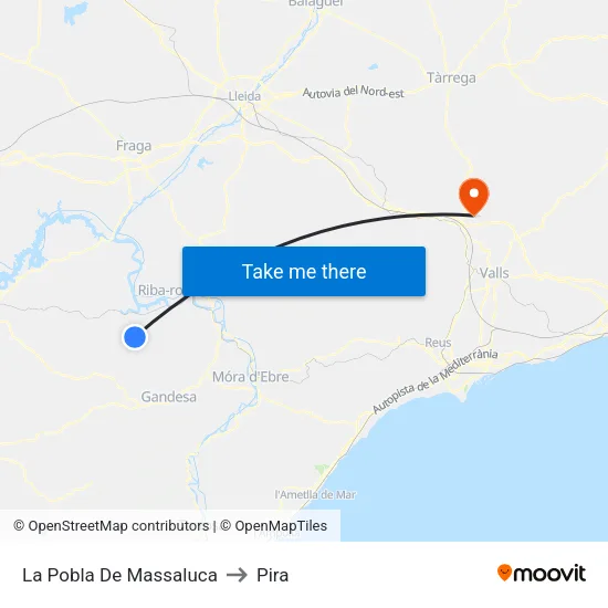 La Pobla De Massaluca to Pira map