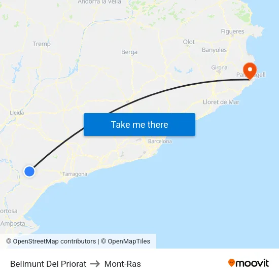 Bellmunt Del Priorat to Mont-Ras map