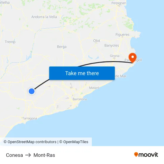 Conesa to Mont-Ras map