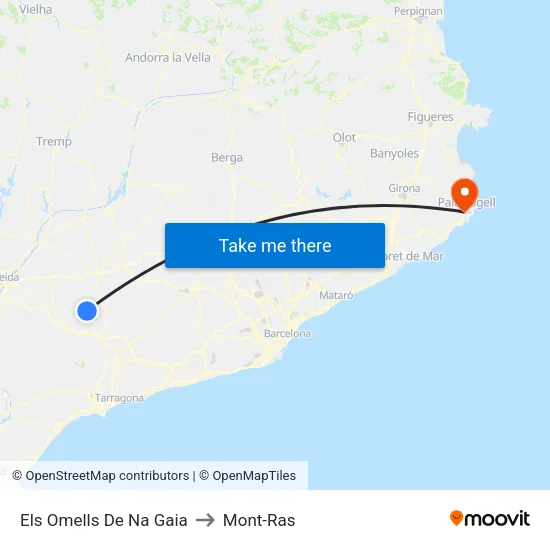 Els Omells De Na Gaia to Mont-Ras map