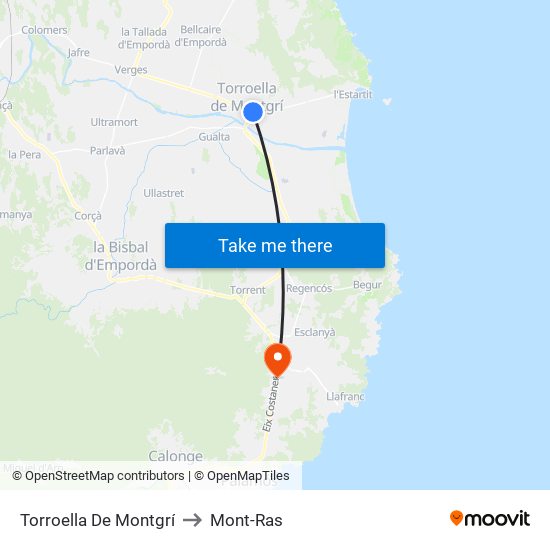 Torroella De Montgrí to Mont-Ras map