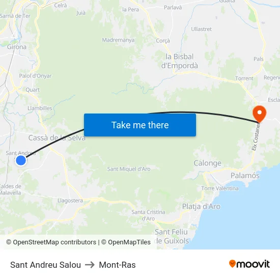 Sant Andreu Salou to Mont-Ras map