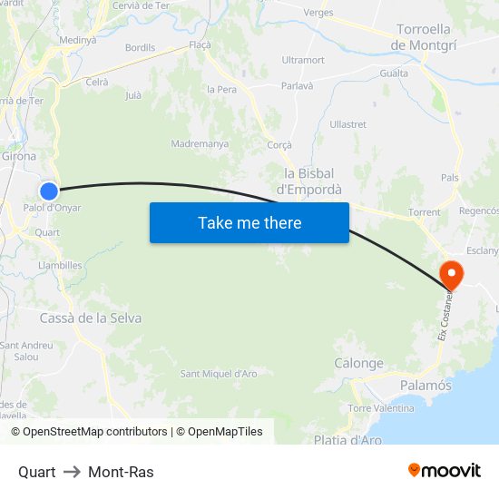 Quart to Mont-Ras map