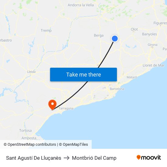 Sant Agustí De Lluçanès to Montbrió Del Camp map