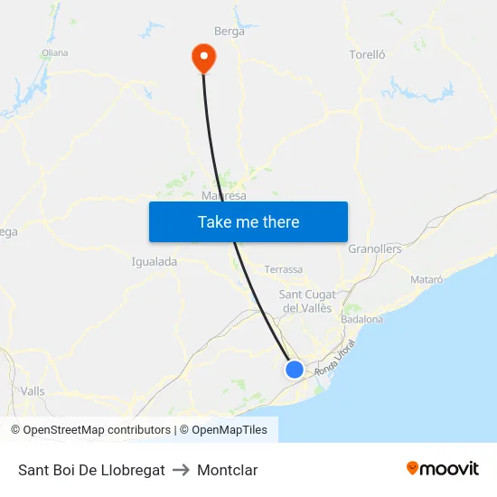 Sant Boi De Llobregat to Montclar map