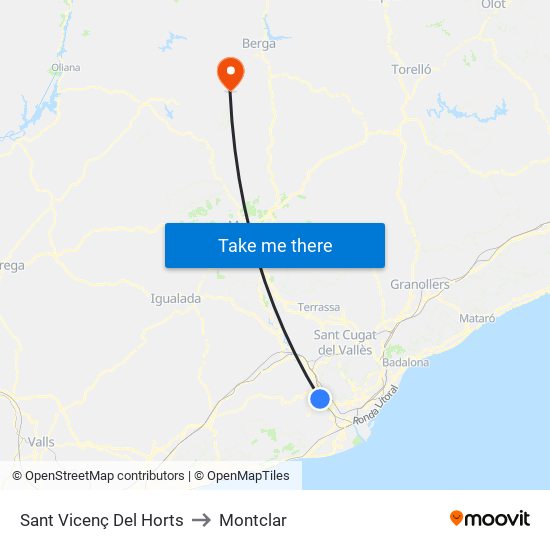 Sant Vicenç Del Horts to Montclar map