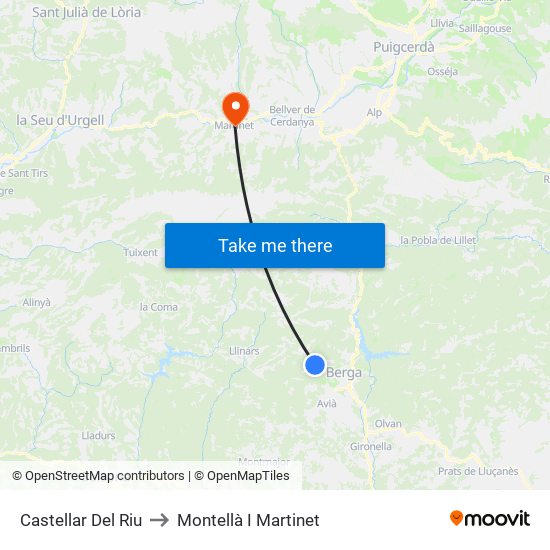Castellar Del Riu to Montellà I Martinet map