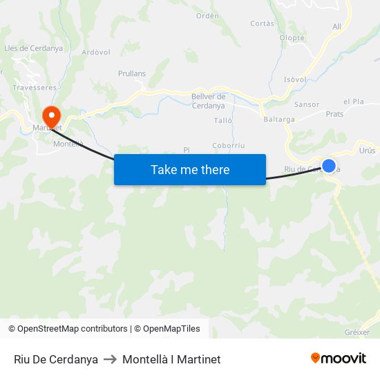 Riu De Cerdanya to Montellà I Martinet map