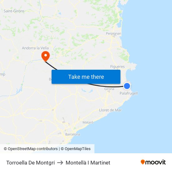 Torroella De Montgrí to Montellà I Martinet map