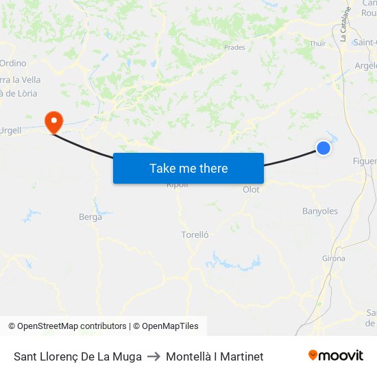 Sant Llorenç De La Muga to Montellà I Martinet map