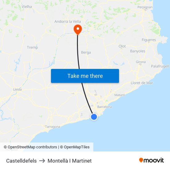 Castelldefels to Montellà I Martinet map