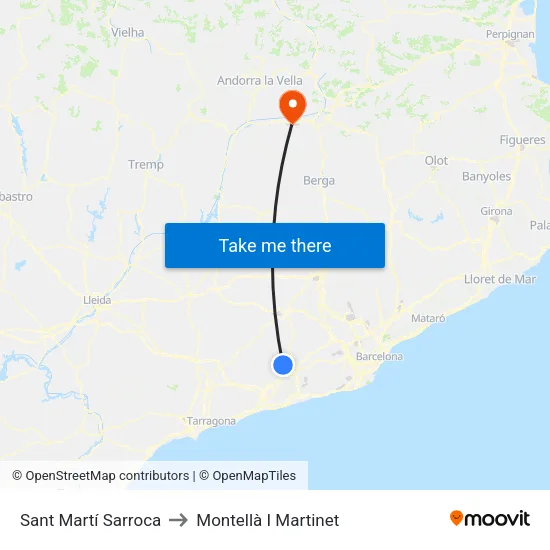 Sant Martí Sarroca to Montellà I Martinet map