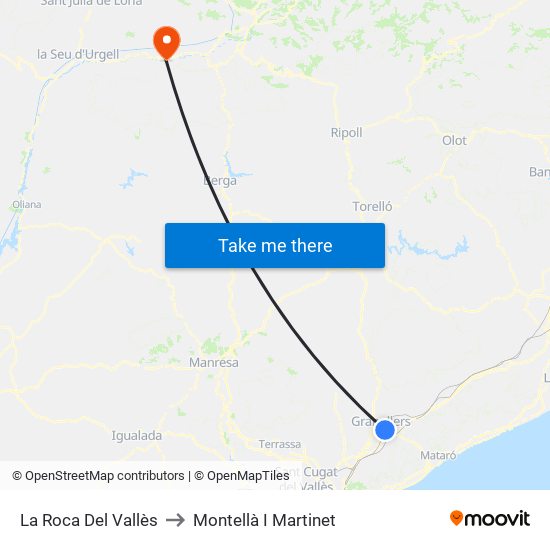La Roca Del Vallès to Montellà I Martinet map