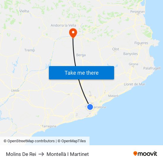 Molins De Rei to Montellà I Martinet map