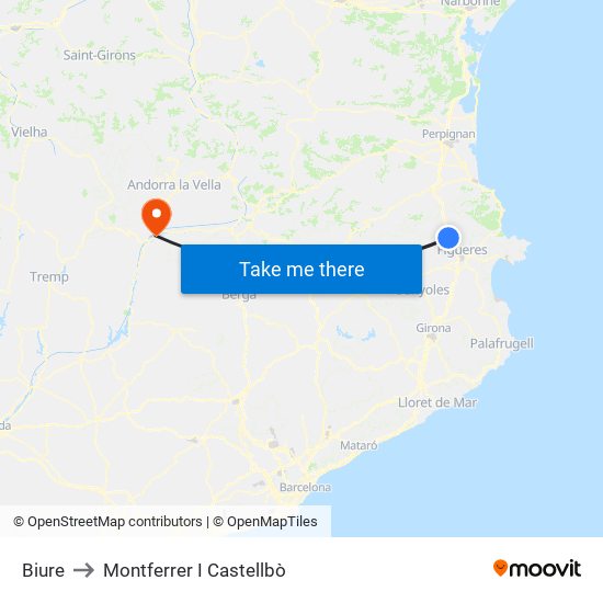 Biure to Montferrer I Castellbò map
