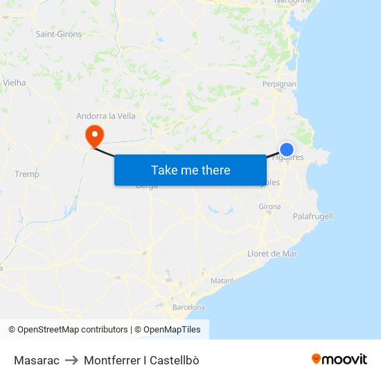 Masarac to Montferrer I Castellbò map