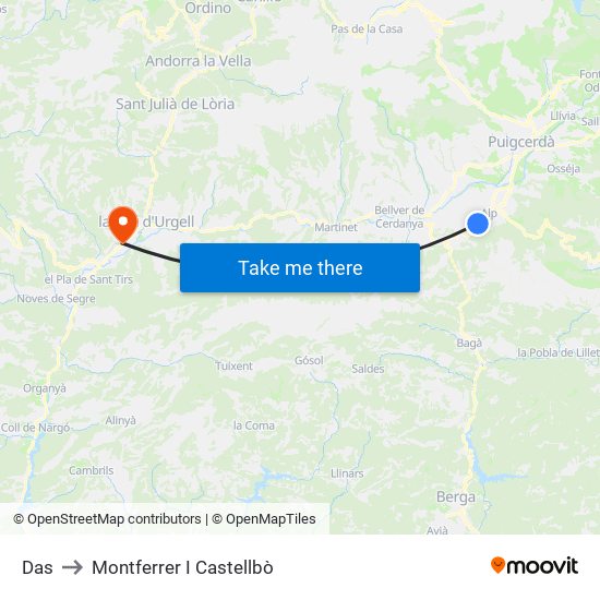 Das to Montferrer I Castellbò map
