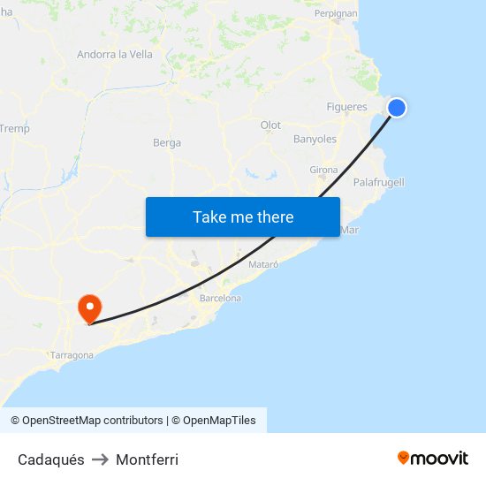 Cadaqués to Montferri map