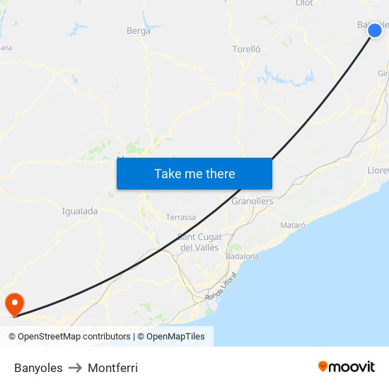 Banyoles to Montferri map