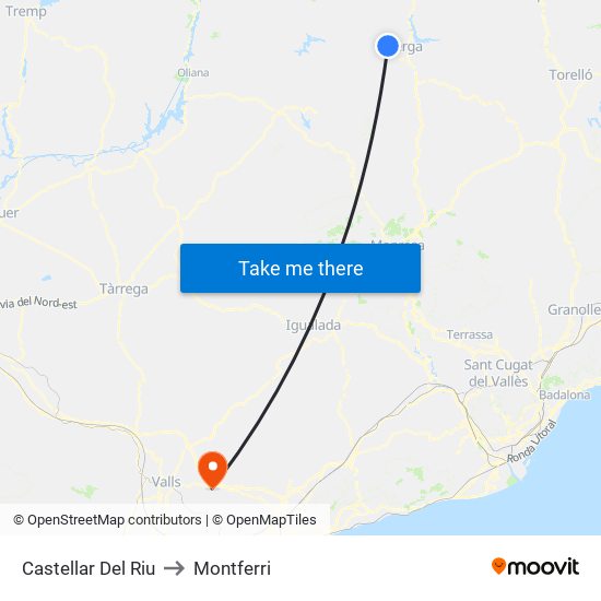 Castellar Del Riu to Montferri map