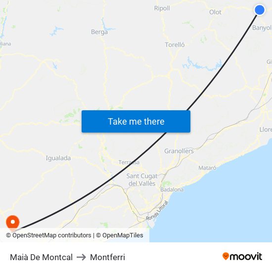 Maià De Montcal to Montferri map