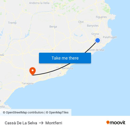 Cassà De La Selva to Montferri map