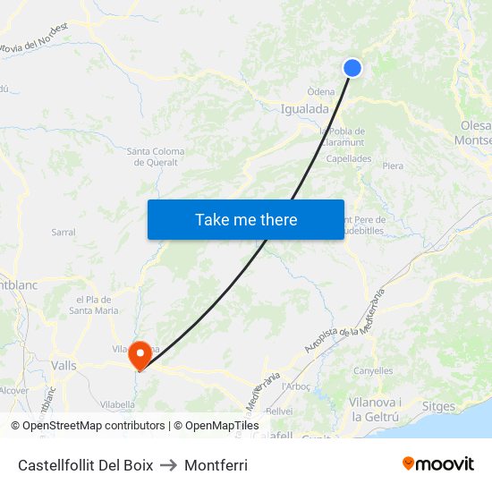 Castellfollit Del Boix to Montferri map