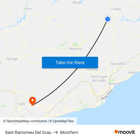 Sant Bartomeu Del Grau to Montferri map