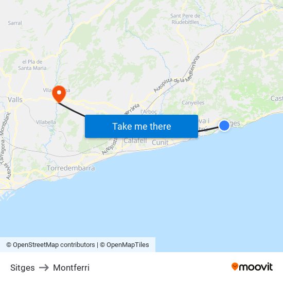 Sitges to Montferri map