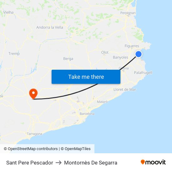 Sant Pere Pescador to Montornès De Segarra map