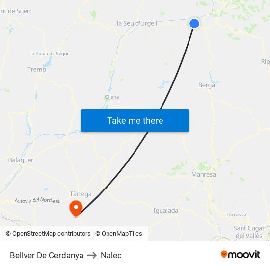 Bellver De Cerdanya to Nalec map