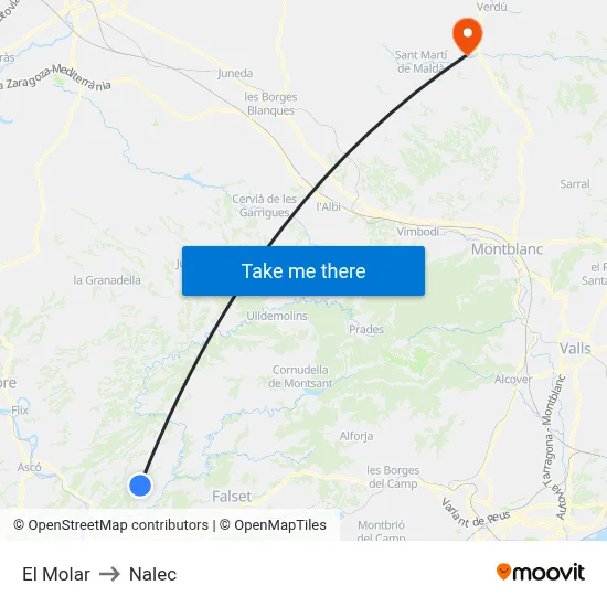 El Molar to Nalec map