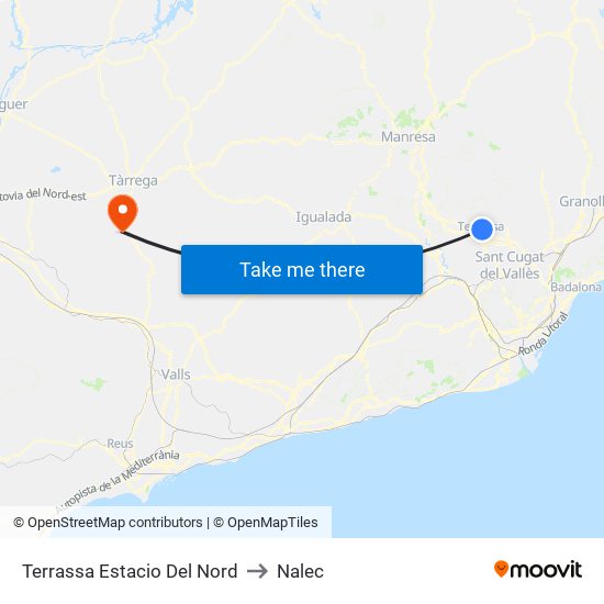 Terrassa Estacio Del Nord to Nalec map