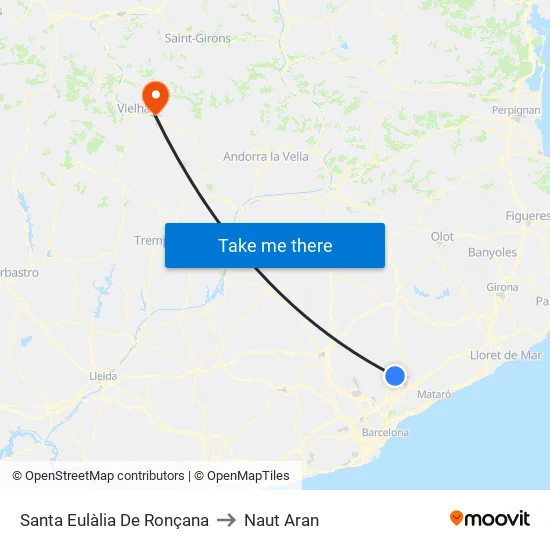 Santa Eulàlia De Ronçana to Naut Aran map
