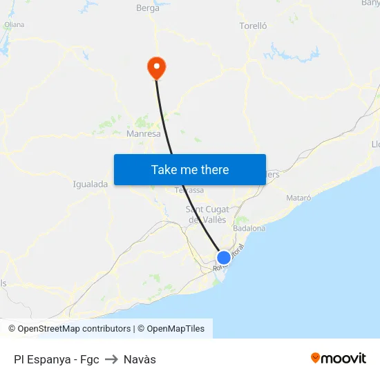 Pl Espanya - Fgc to Navàs map