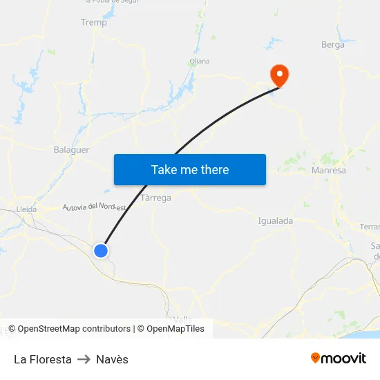La Floresta to Navès map