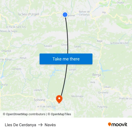 Lles De Cerdanya to Navès map