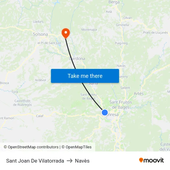 Sant Joan De Vilatorrada to Navès map