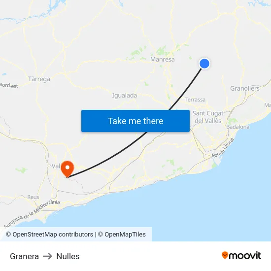 Granera to Nulles map