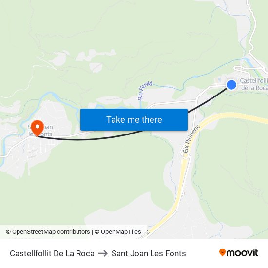 Castellfollit De La Roca to Sant Joan Les Fonts map