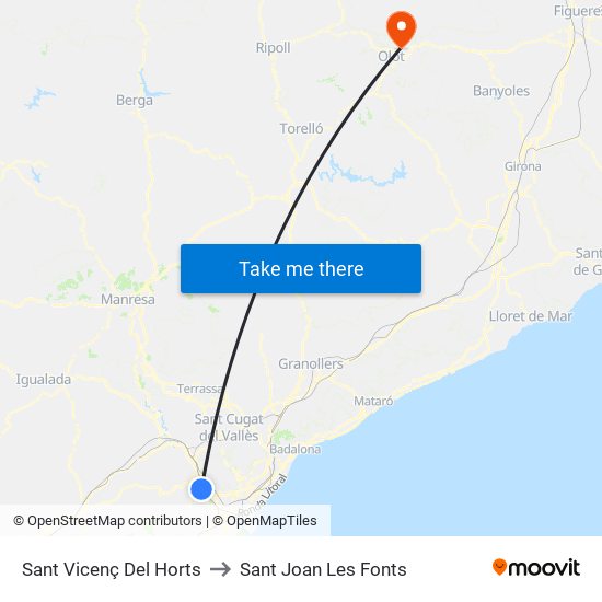 Sant Vicenç Del Horts to Sant Joan Les Fonts map