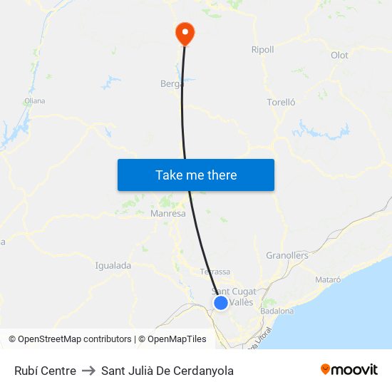 Rubí Centre to Sant Julià De Cerdanyola map